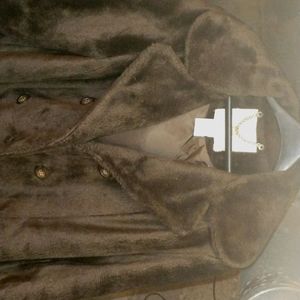 White stag mink fox fur coat